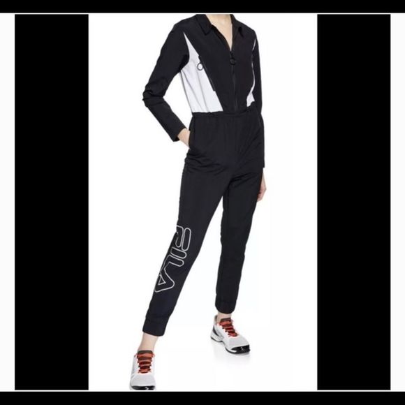Fila nylon flight suite- Black & White size small - Picture 2 of 3